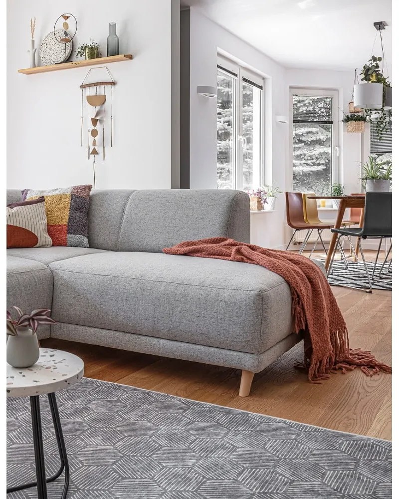 Svetlosivá rozkladacia/s úložným priestorom rohová pohovka (pravý roh/do L) Classy Sophie – Miuform