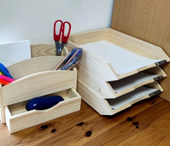 Čisté dřevo Drevený organizér na dokumenty, stohovateľný, na A4