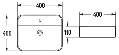 Mexen Sofia, umývadlo na dosku 40 x 40 x 11 cm, biela, 22154000
