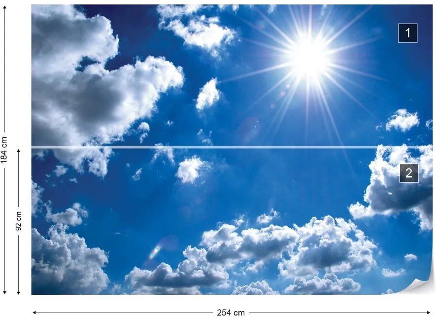 Fototapeta GLIX - White Clouds Blue Sky + lepidlo ZADARMO Vliesová tapeta  - 254x184 cm
