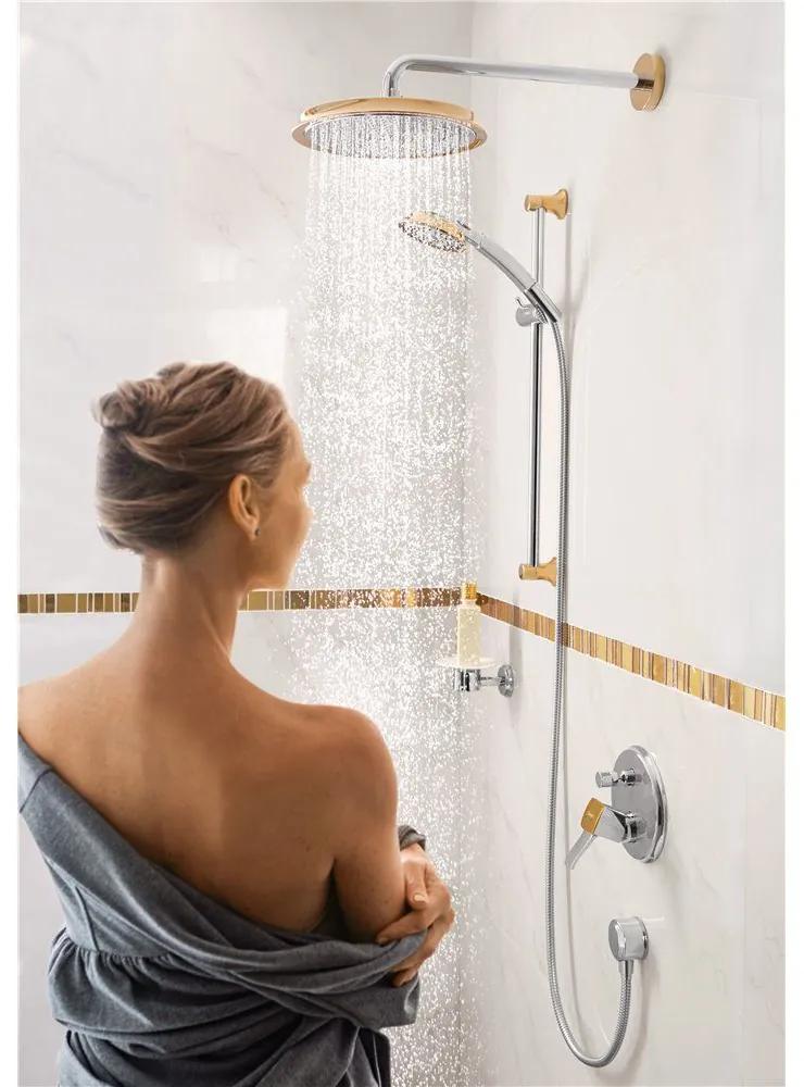 HANSGROHE Raindance Classic horná sprcha 1jet, priemer 270 mm, so sprchovým ramenom 389 mm, chróm/vzhľad zlata, 27424090