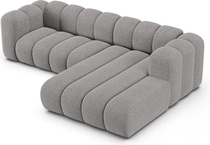 Sivá ženilková rohová pohovka (pravý roh/s leňoškou) Lupine – Micadoni