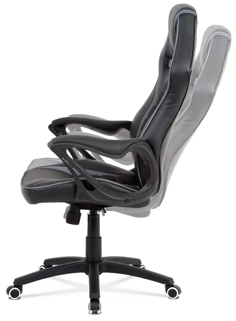 Autronic - kancelárske kreslo, látka MESH a koženka, sivá / čierna - KA-G406 GREY