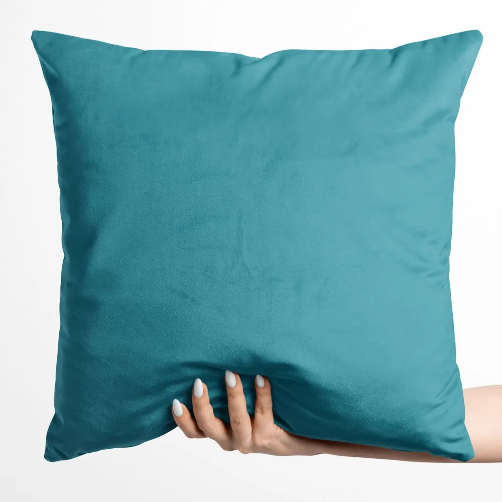 Biante Zamatová obliečka na vankúš Velvet Prémium SVP-035 Tyrkysovo modrá 40 x 40 cm