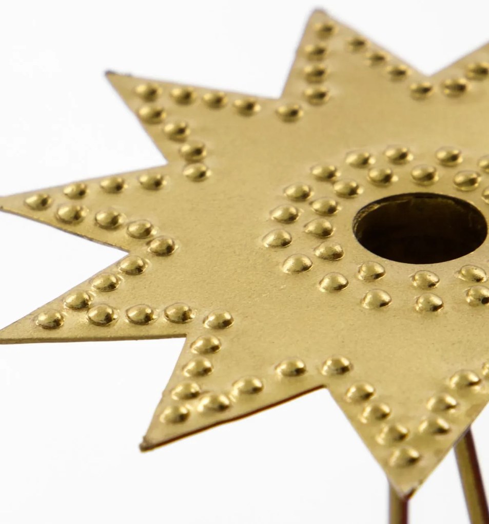 Svietniky na vianočný stromček HDLeaves, starožitná mosadz, 4 ks