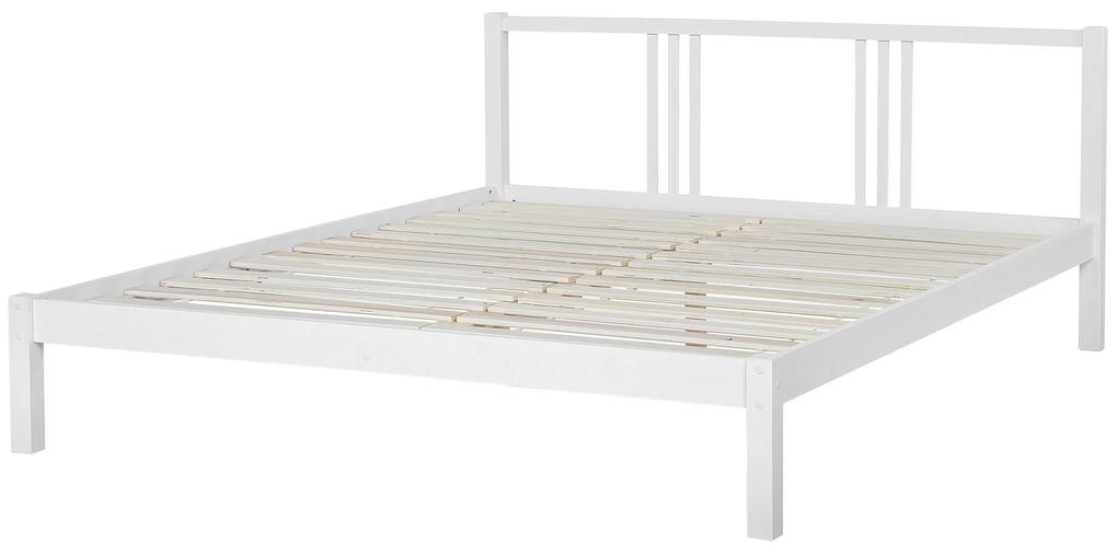Drevená posteľ 180 x 200 cm biela VANNES Beliani