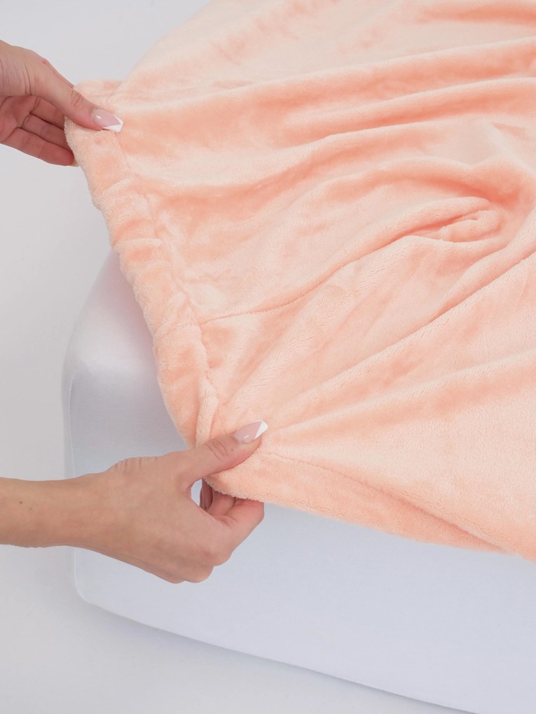 Plachta mikroplyš Deluxe do postieľky 60 x 120 cm - lososové