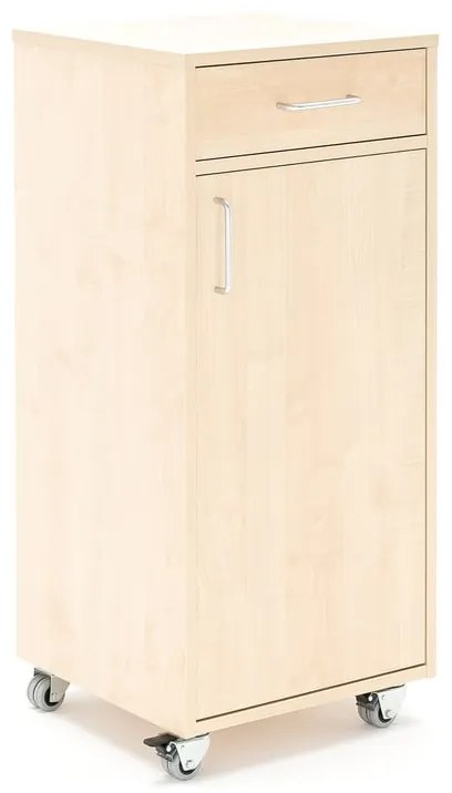 Mobilný rečnícky pult so zásuvkou a veľkou skrinkou, 460x450x10450 mm, breza