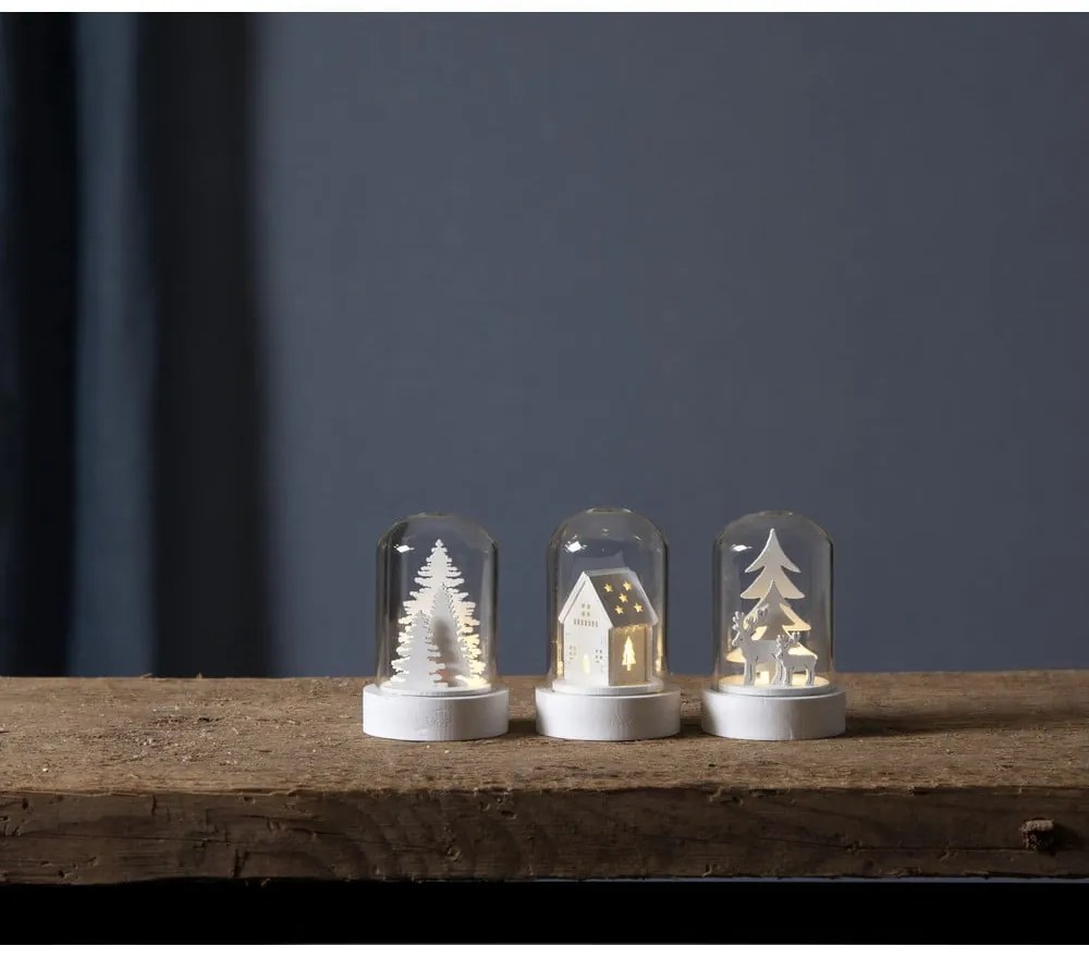 Biele svetelné dekorácie s vianočným motívom v súprave 3 ks ø 5,5 cm Kupol – Star Trading