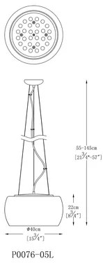 Závesné svietidlo CRYSTAL zlaté 40 cm