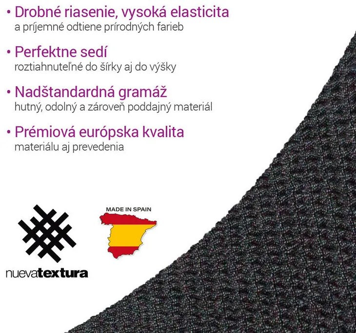 Super strečové poťahy HARMONIA antracitová trojkreslo (š. 180 - 230 cm)