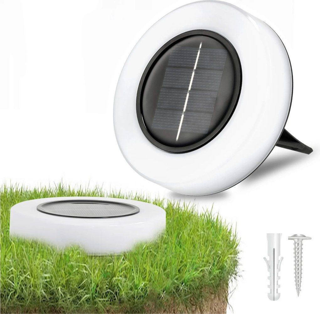 BERGE LED solárna záhradná lampa - IP44 - biela