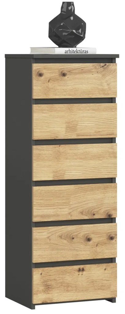 Komoda CL6 40 cm grafitově šedá/dub artisan