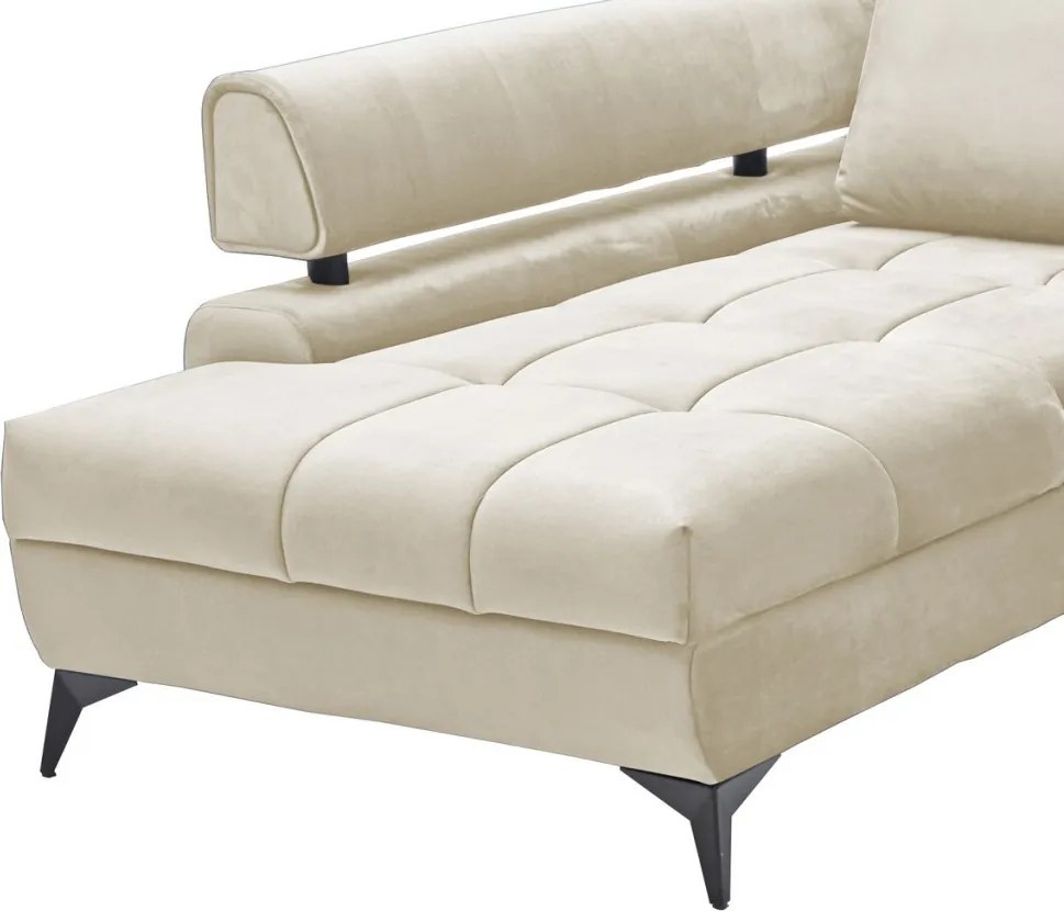 Rohová sedacia súprava Paris, krémová látka, ľavý roh