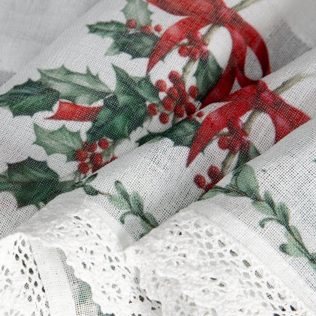 KRÁTKA VIANOČNÁ ZÁCLONA NA PÁSKE XMAS7 150X30 CM VZOROVANÁ