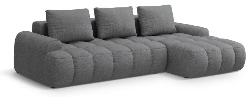 Sivá rozkladacia/s úložným priestorom rohová pohovka (pravý roh/s leňoškou) Linz – Cosmopolitan Design