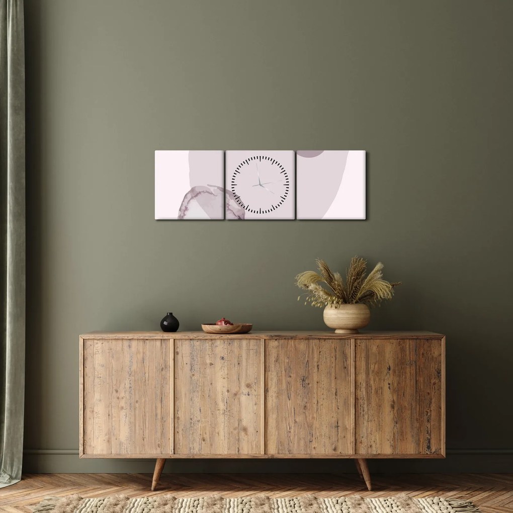 Obraz - Fialový minimalizmus N⁰2 (s hodinami) (90x30 cm)