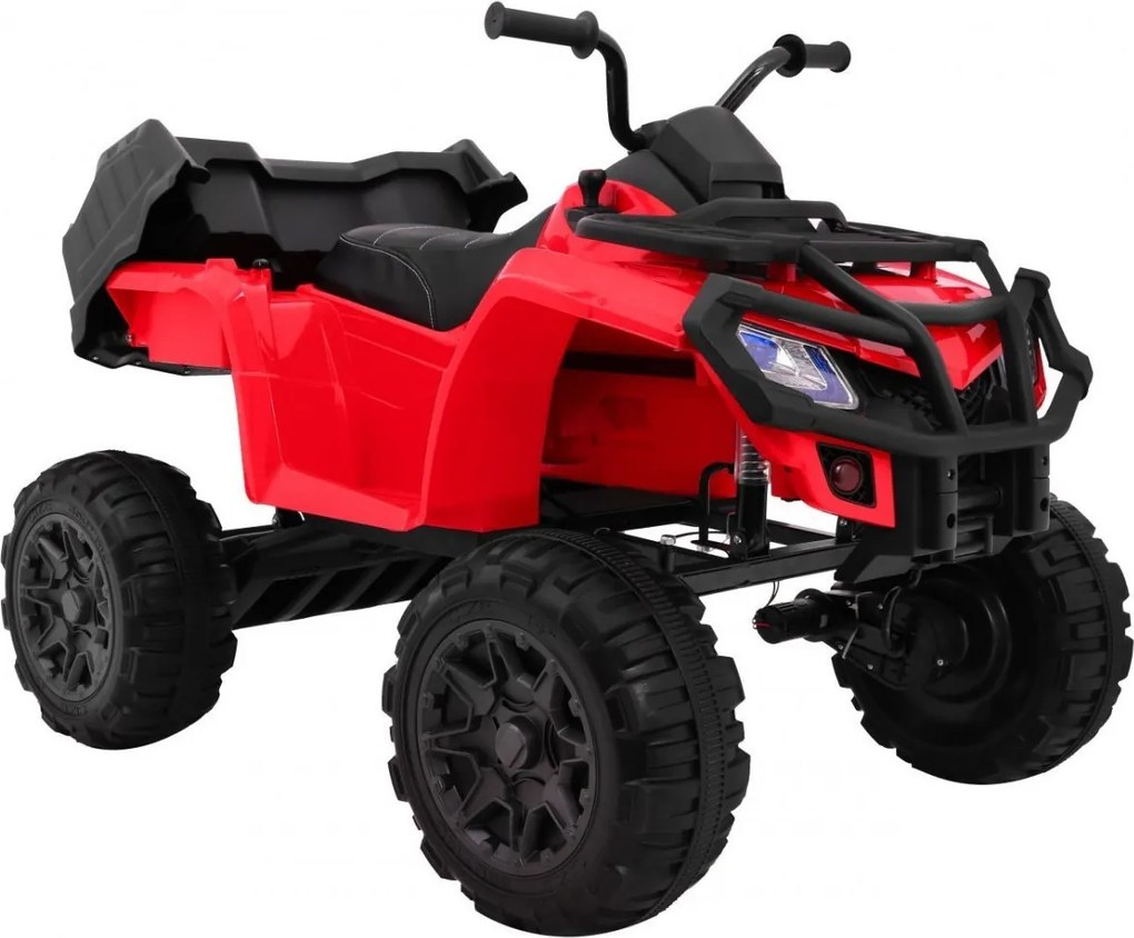 Ramiz Štvorkolka XL ATV 2,4 GHz na batérie pre deti Červená + diaľkové ovládanie + pohon 4x4 + nosič batožiny + pomalý štart + EVA + LED audio