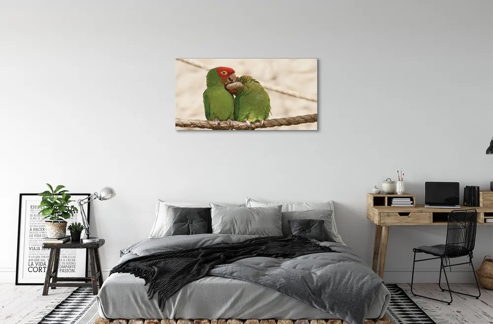 Obraz na plátne zelené papagáje 120x60 cm