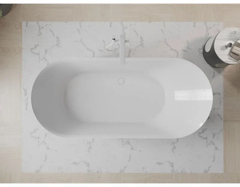 Mexen Roxy, voľne stojaca vaňa 180 x 85 cm, biela-čierna, biely prepad, 51201808575-20