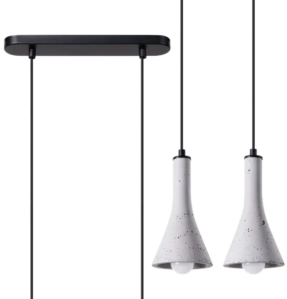 Sollux SL.1224 - Luster na lanku REA 2xE14/12W/230V betón