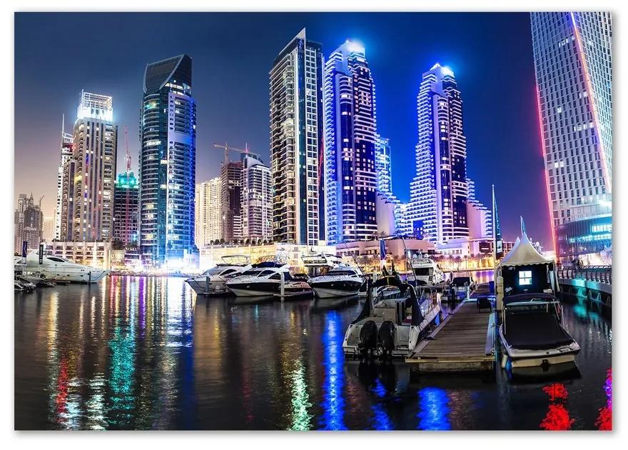 Foto obraz sklenený horizontálne nočné Dubai pl-osh-100x70-f-56151340