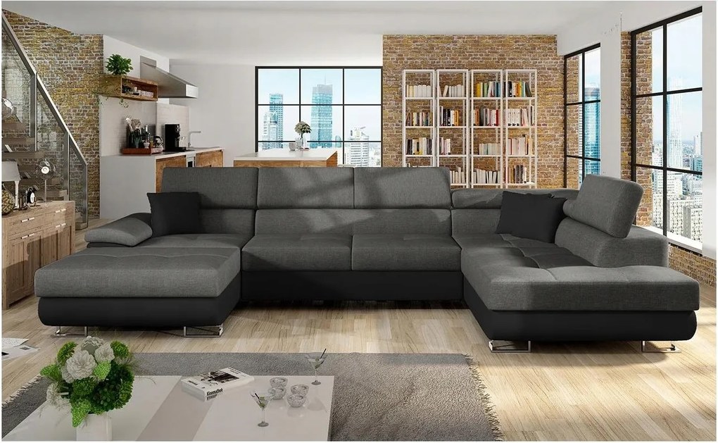 Rohová sedacia súprava Alphard Bis (p) (ekokoža soft 011 lux 06)