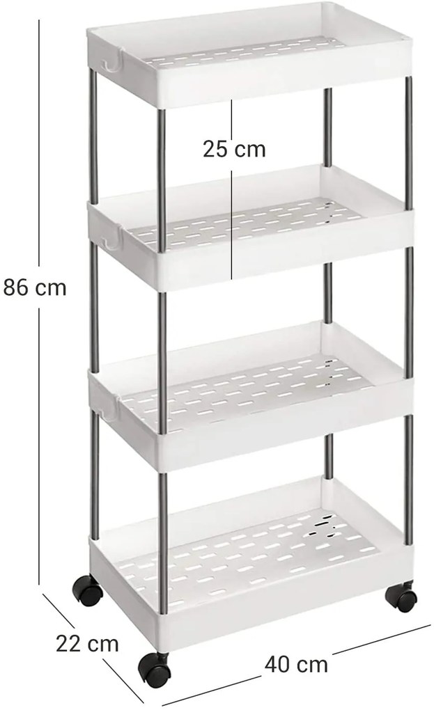 Pojazdný vozík Areta biely