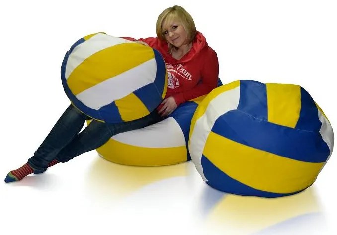 Set sedacích vakov Volejbal XXXL + XXL + L (biela + žltá + modrá). Akcia -21%. Vlastná spoľahlivá doprava až k Vám domov. 1054536