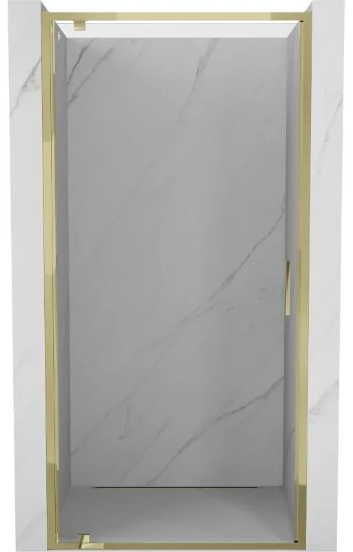 Mexen Exo, výklopné sprchové dvere 85 cm, číre sklo, zlatá, 8181-085-000-50-00