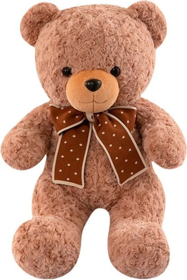 LEAN Toys Plyšový medvedík s mašľou a bodkami 45 cm