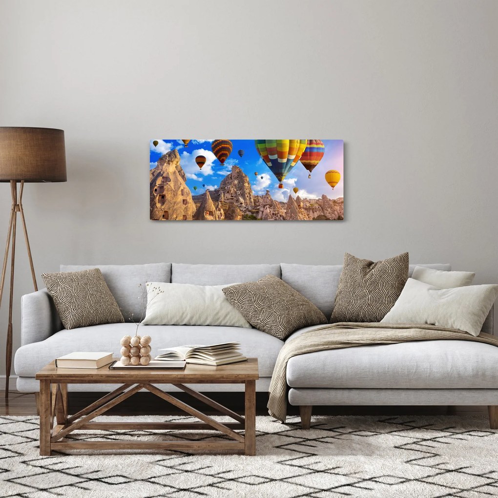 Obraz - Teplovzdušné balóny, Cappadocia, Turkey. (120x50 cm)
