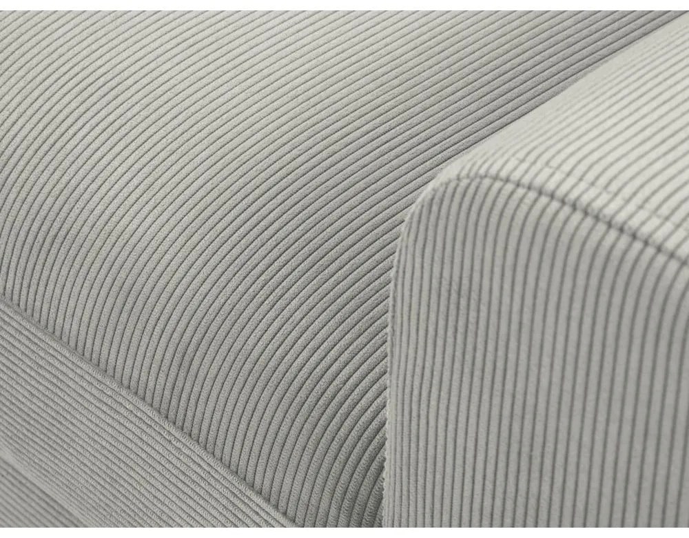 Svetlosivá menčestrová rozkladacia/s úložným priestorom rohová pohovka (ľavý roh/s leňoškou) Kyoto – Cosmopolitan Design