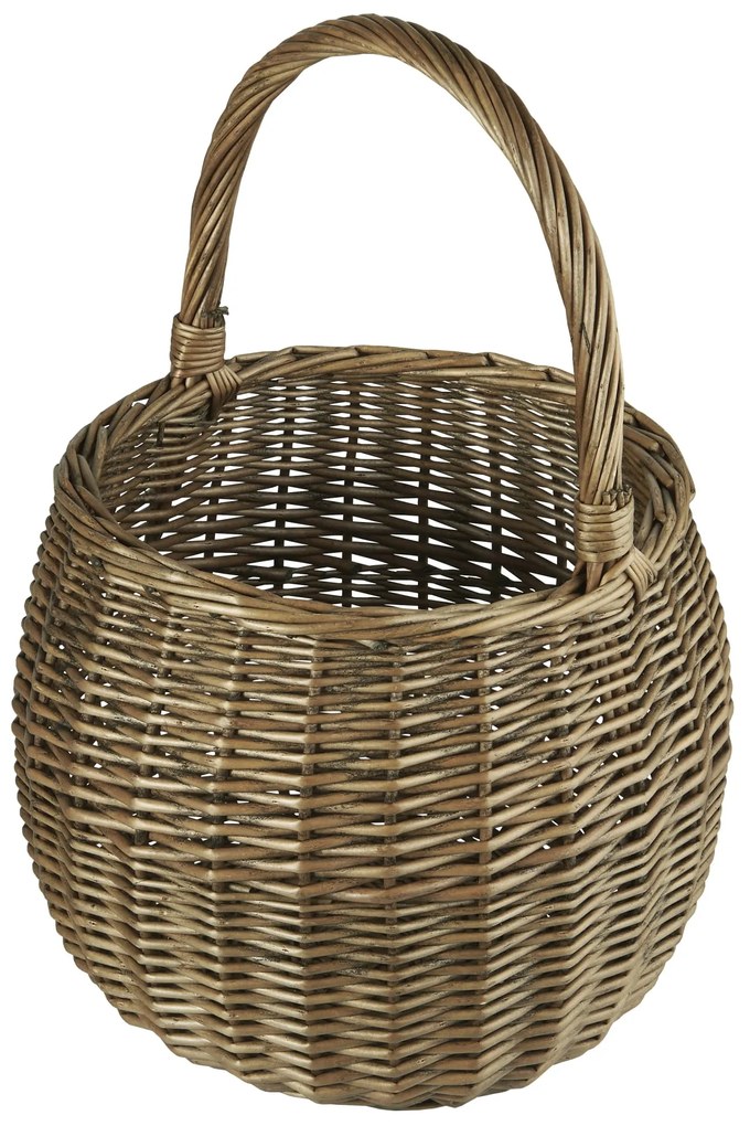 Ib Laursen Prútený kôš s uchom Round Full Willow