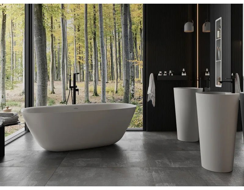 Mexen Como, voľne stojaca vaňa z konglomerátu 170 x 82 cm, betónová matná, 57311708261