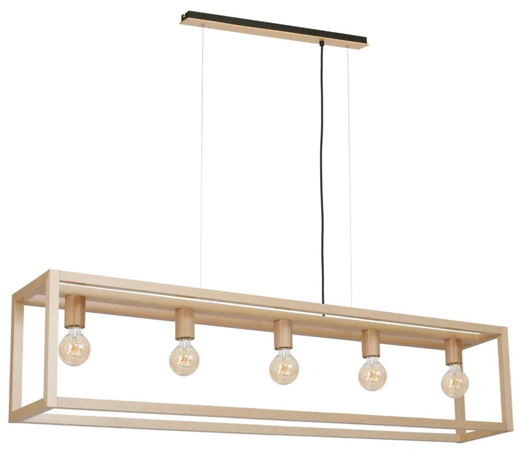 Luster na lanku LEGNO 5xE27/60W/230V