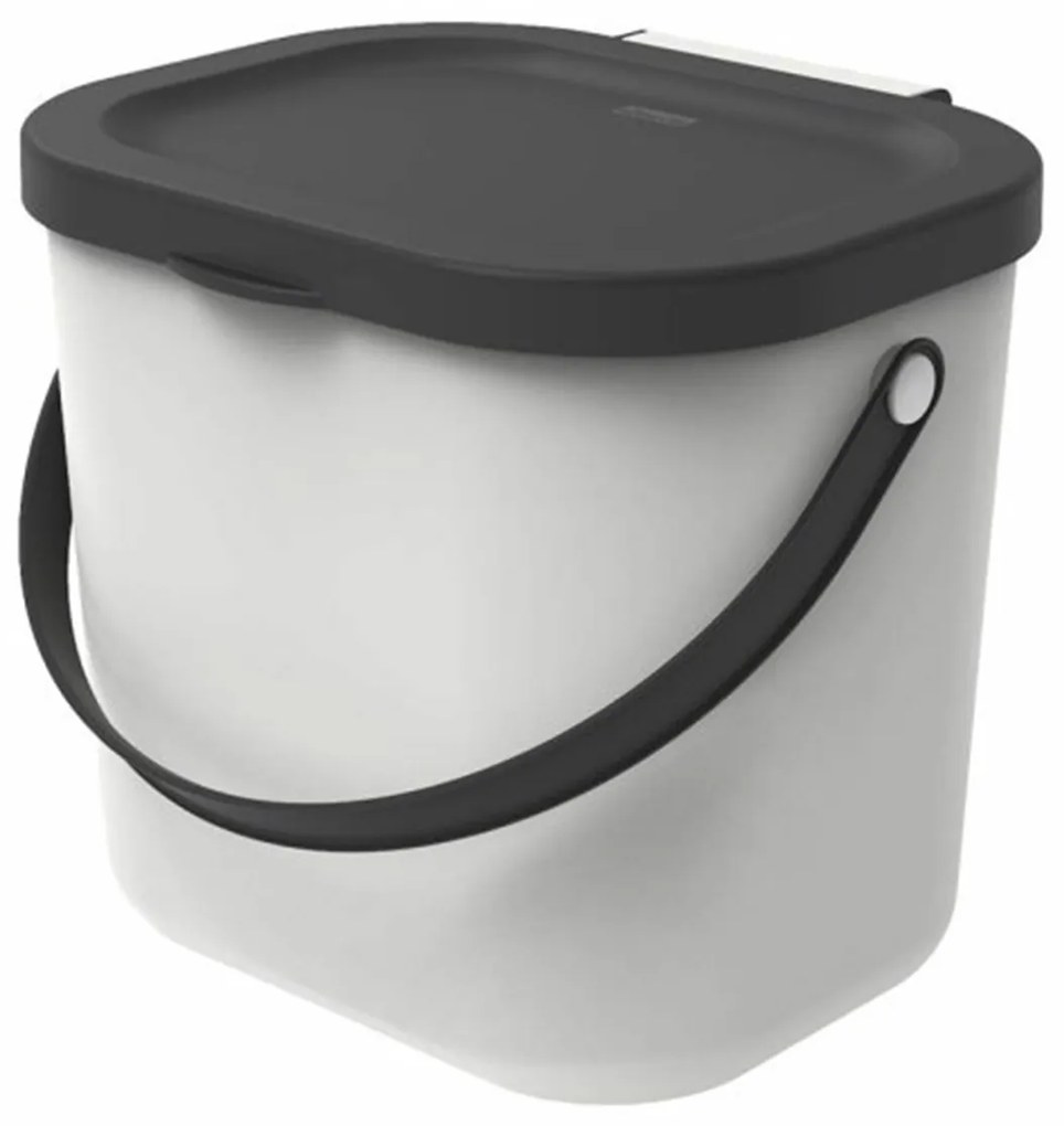 Malý odpadkový koš na bio odpad, 6l ALBULA, bílý/antracit