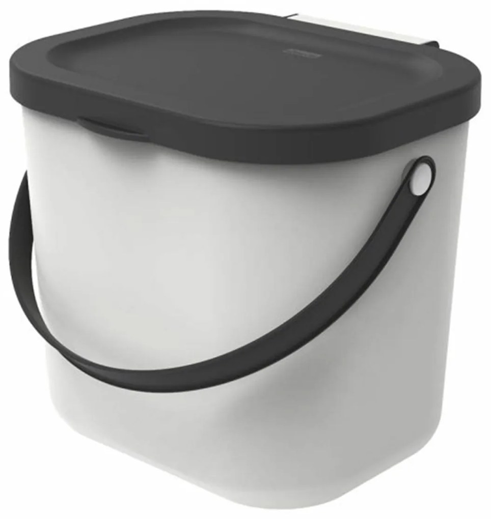 Malý odpadkový kôš na bioodpad, 6 l ALBULA, biely/antracit