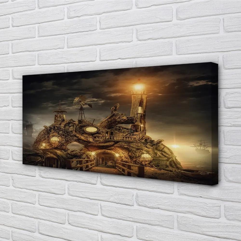 Obraz canvas Lucerna mraky plavidiel 125x50 cm