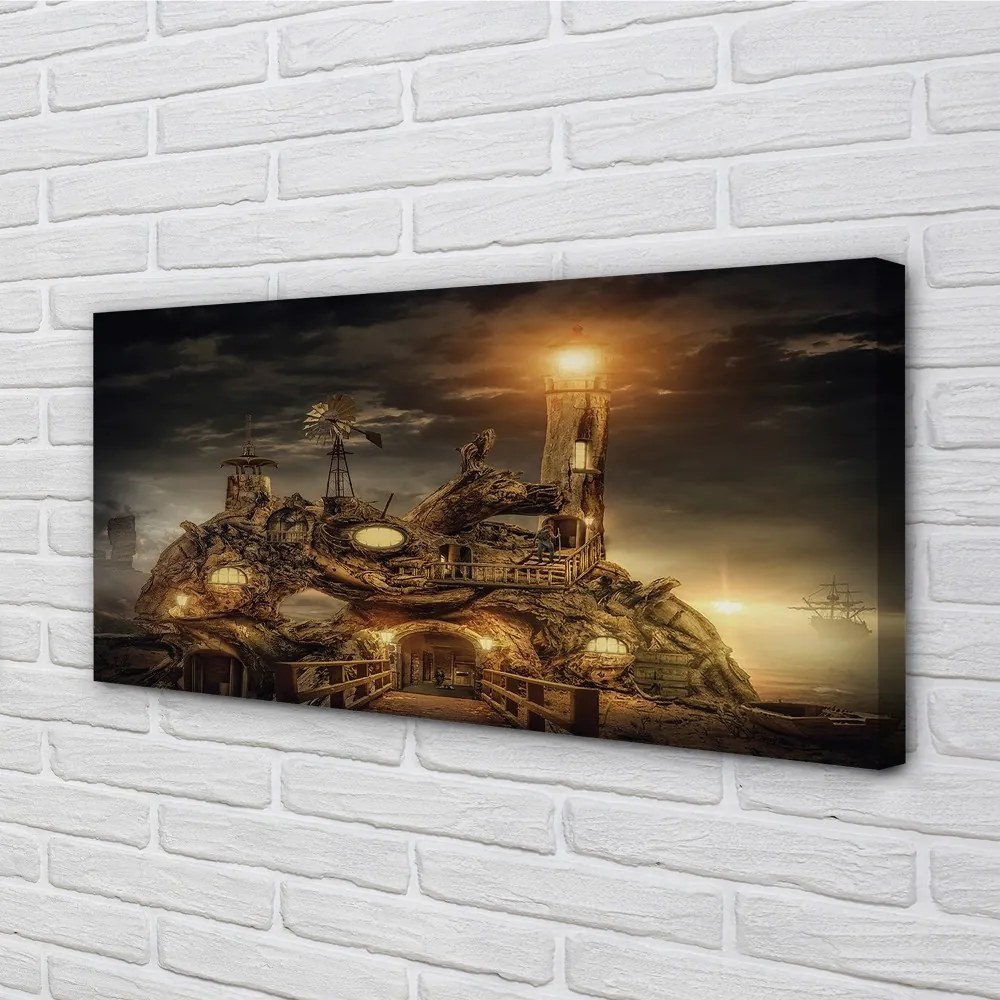 Obraz canvas Lucerna mraky plavidiel 140x70 cm