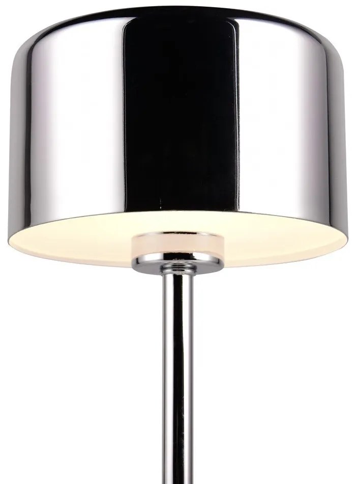 LED stmievateľná stolová lampa v lesklo striebornej farbe (výška 30 cm) Jeff – Reality