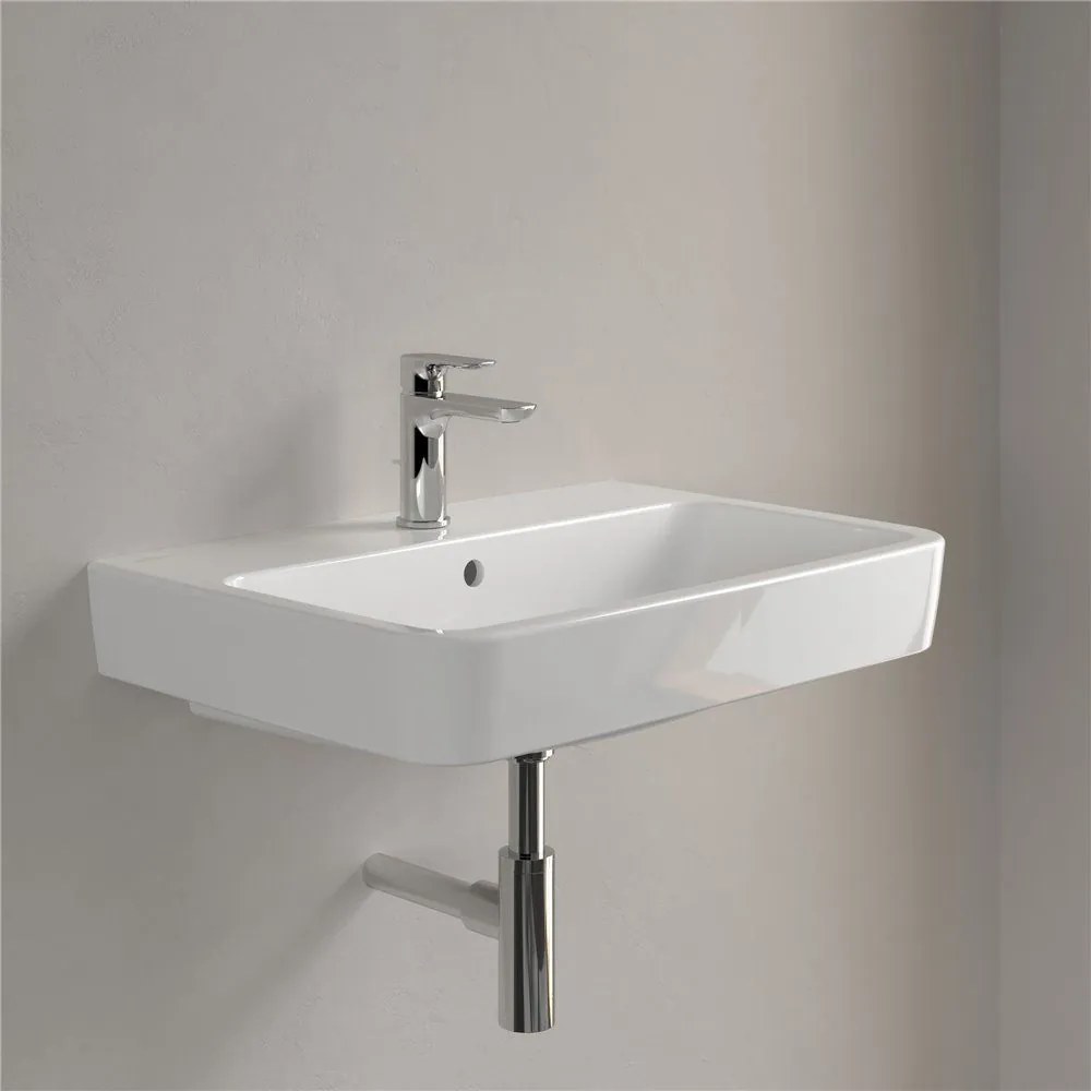 VILLEROY &amp; BOCH O.novo závesné umývadlo s otvorom (zadná a spodná strana brúsená), s prepadom, 650 x 460 mm, biela alpská, 4A41KG01