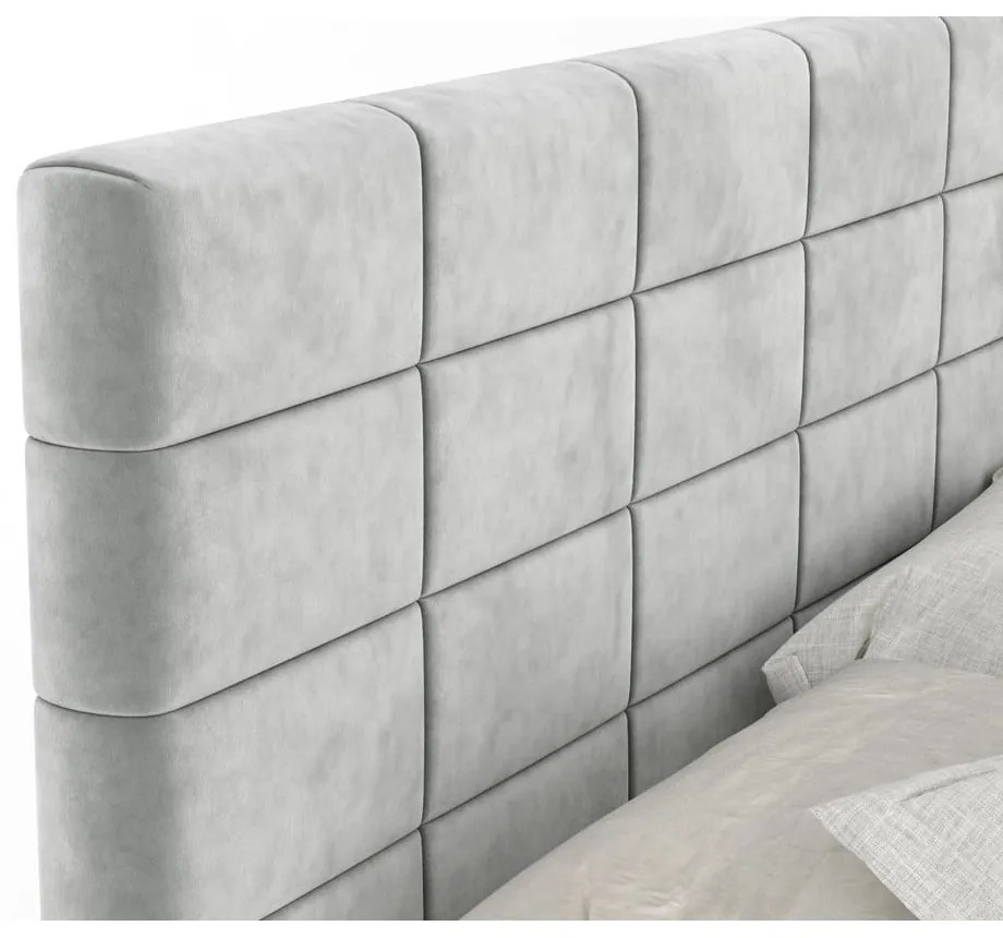 Svetlosivá boxspring posteľ s úložným priestorom 140x200 cm Ava – Maison de Rêve
