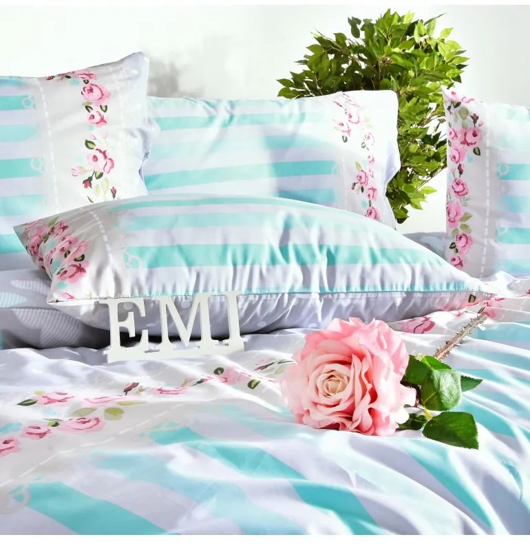 Bavlnené obliečky Ariela farebné EMI, Štandardný set jednolôžko obsahuje 1x 140x200 + 1x 70x90