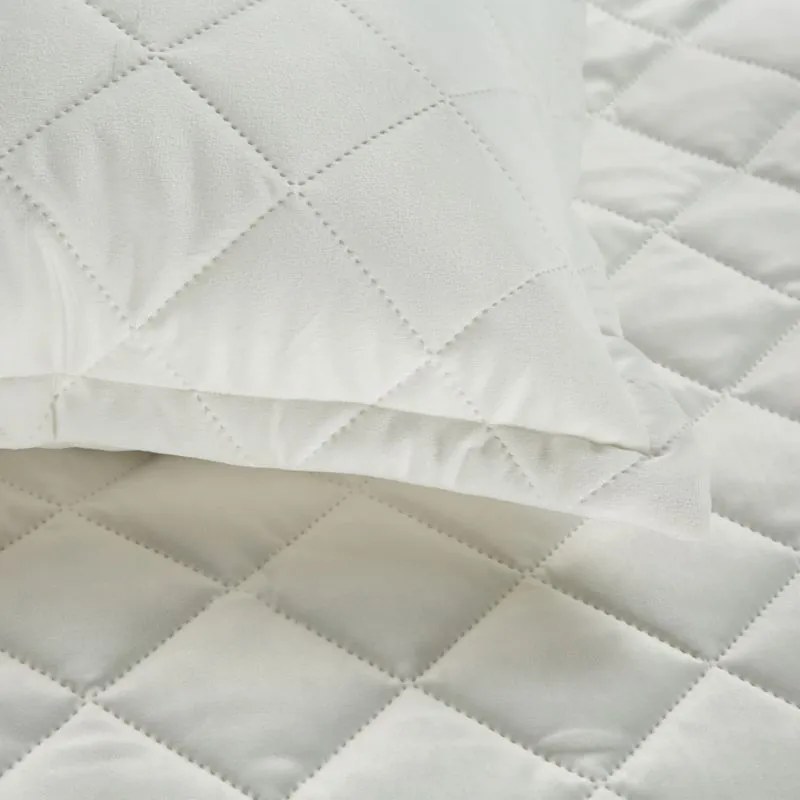 EUROFIRANY Elegantný vlnený prehoz na posteľ z kvalitného zamatu s výrazným leskom 220 cm x 240 cm biela 100 % polyester Varianta: 386322