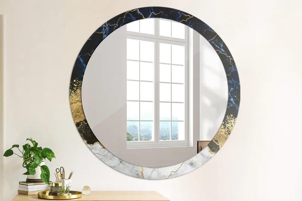 Okrúhle ozdobné zrkadlo Modrý mramor fi 100 cm