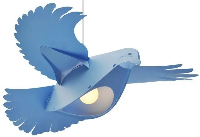 MAXMAX Detská závesná lampa holubičky - modrá