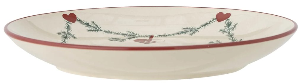Bloomingville Kameninový tanier Yule Nature 25,5 cm