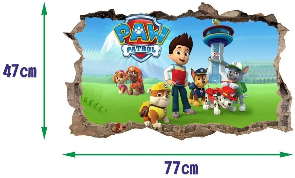 Nálepka na stenu Paw Patrol 47x77cm