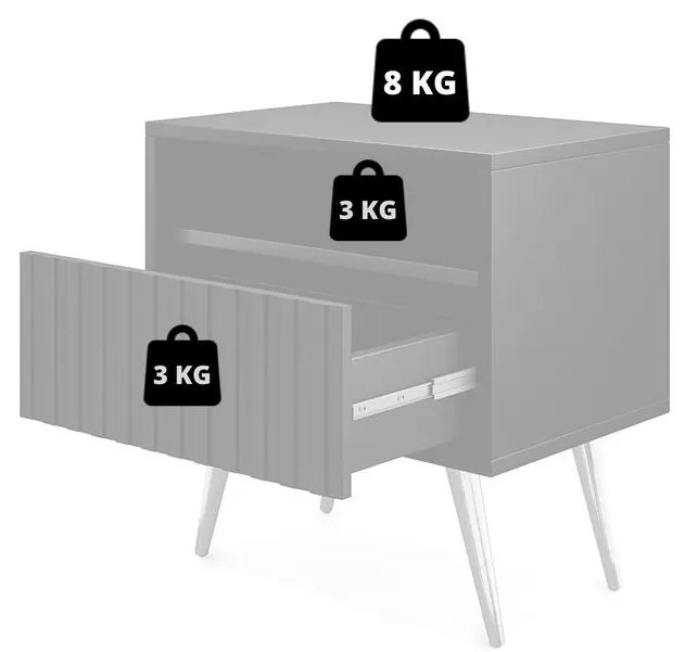 Nočný stolík Biel B3  (čierna). Akcia -20%. Vlastná spoľahlivá doprava až k Vám domov. 1099190